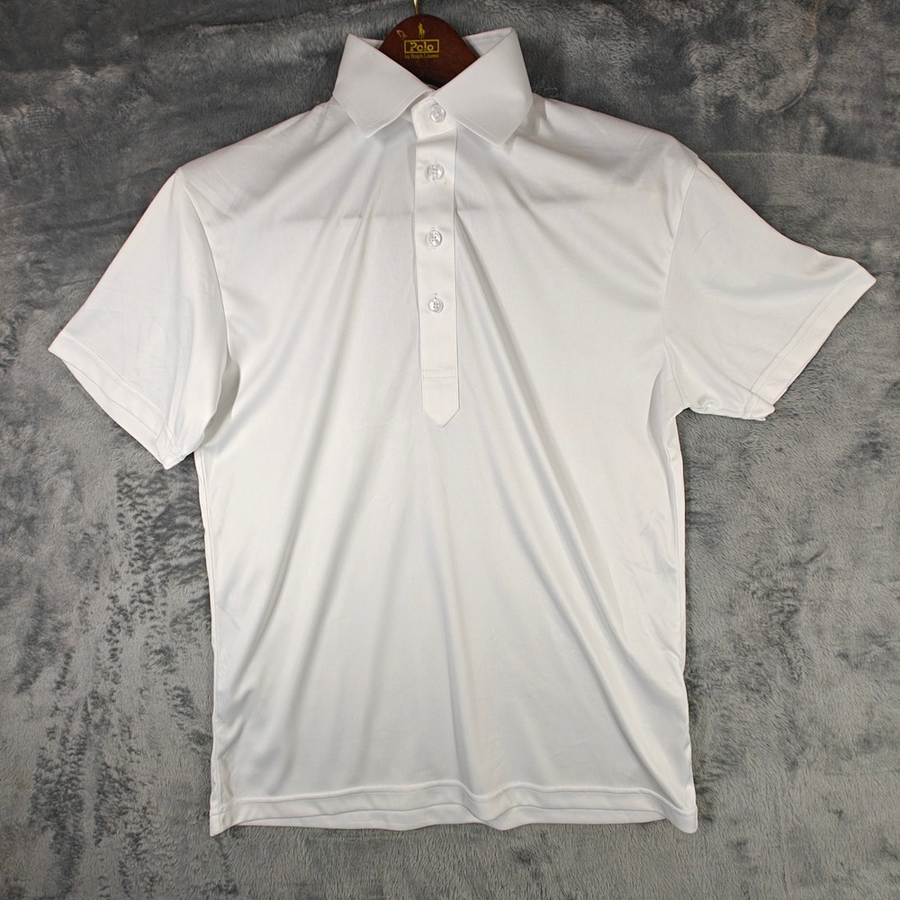 Collars & Co. Dress Collar Polo Mens Small White Short Sleeve Performance Shirt